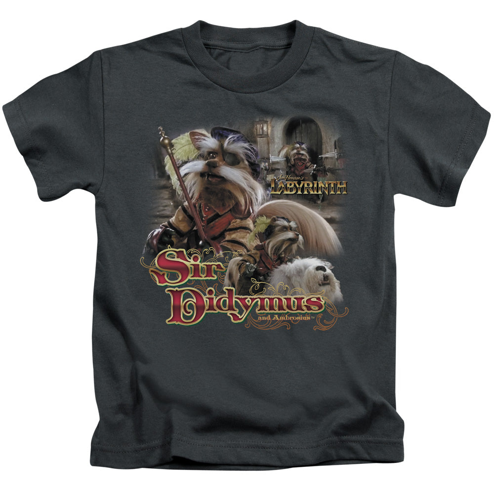 Labyrinth Sir Didymus Juvenile Kids Youth T Shirt Charcoal Officially Licensed