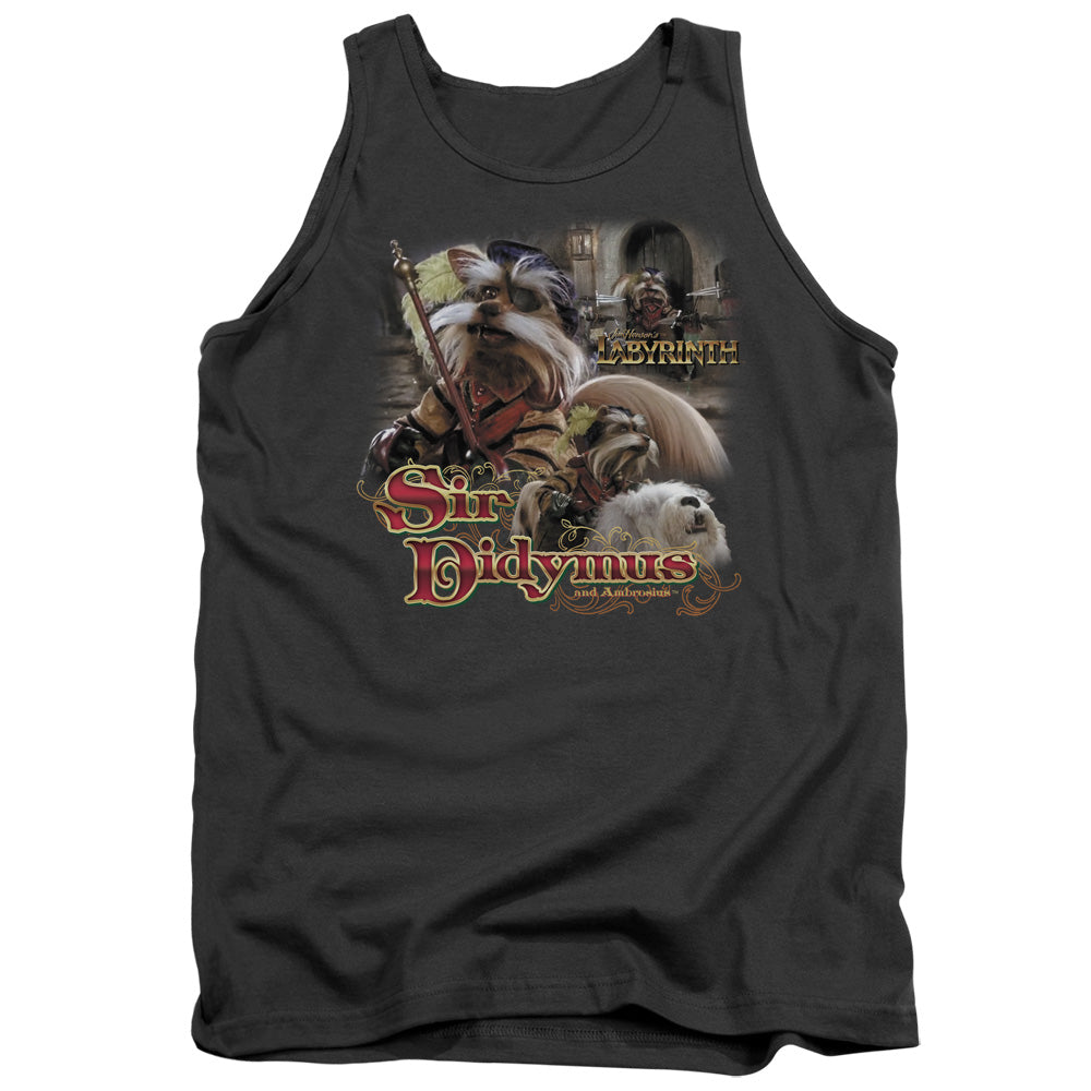 Labyrinth Sir Didymus Mens Tank Top Shirt Charcoal Officially Licensed