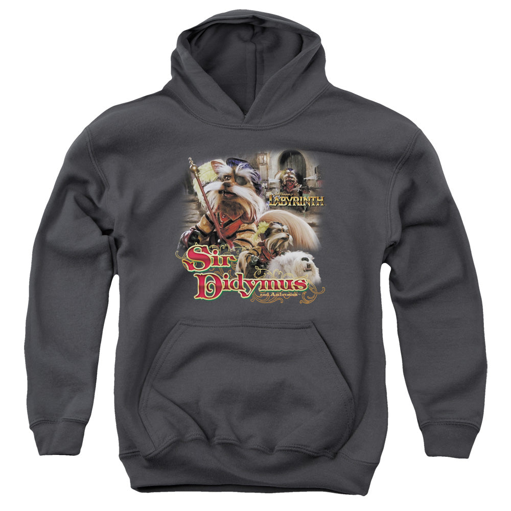 Labyrinth Sir Didymus Kids Youth Hoodie Charcoal Officially Licensed
