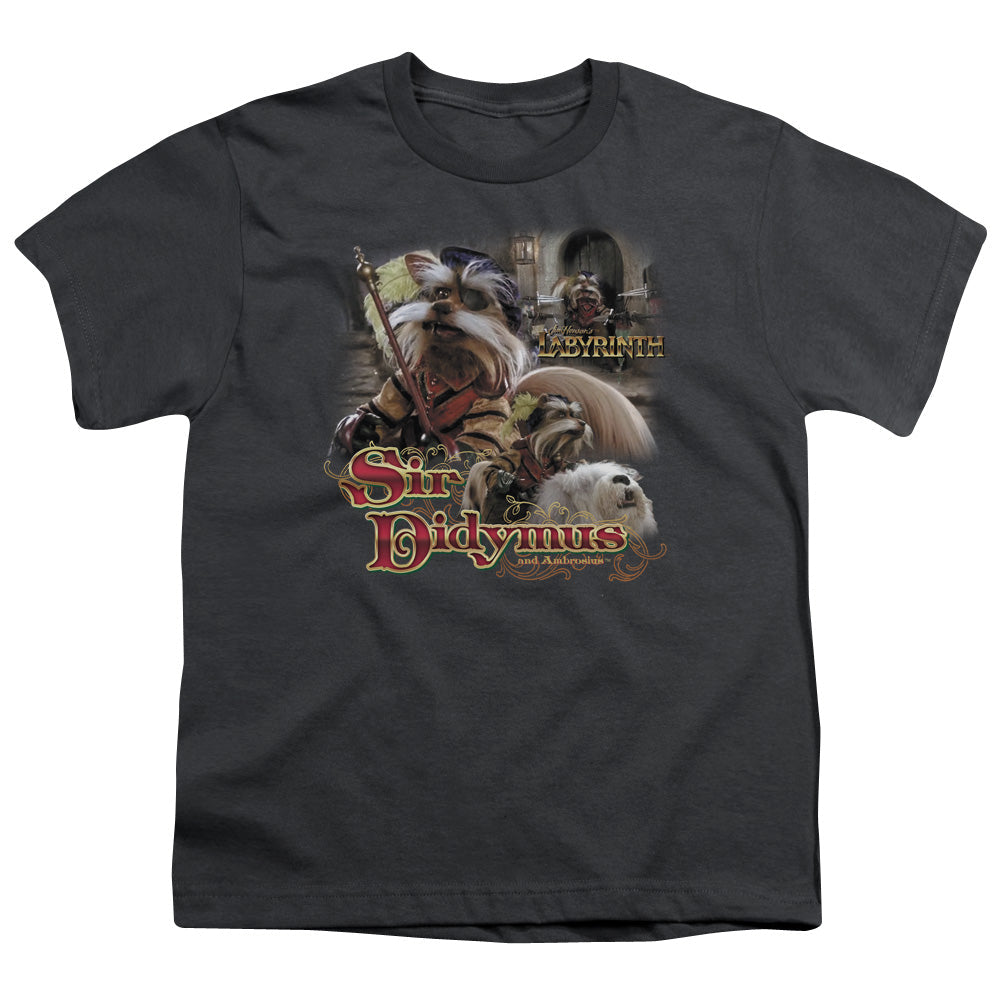 Labyrinth Sir Didymus Kids Youth T Shirt Charcoal Officially Licensed