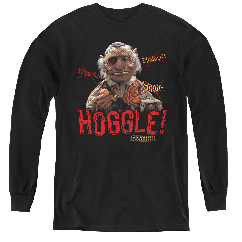 Labyrinth Hoggle Long Sleeve Kids Youth T Shirt Black Officially Licensed