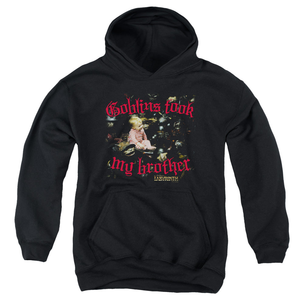 Labyrinth Goblins Took My Brother Kids Youth Hoodie Black Officially Licensed