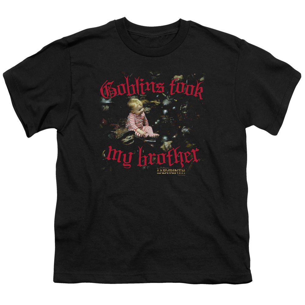 Labyrinth Goblins Took My Brother Kids Youth T Shirt Black Officially Licensed