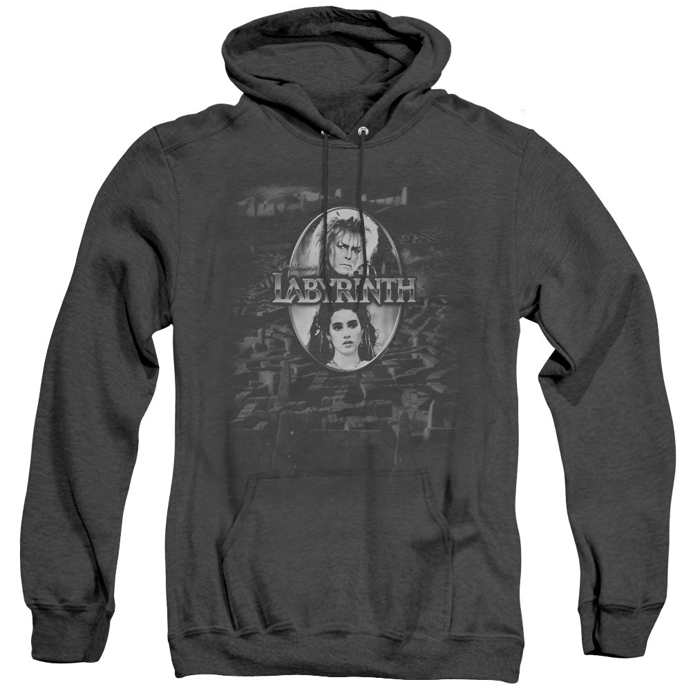 Labyrinth Maze Heather Mens Hoodie Black Officially Licensed