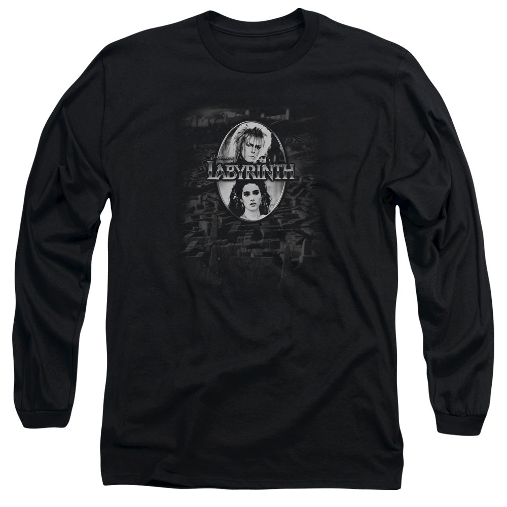 Labyrinth Maze Mens Long Sleeve Shirt Black Officially Licensed Officially Licensed