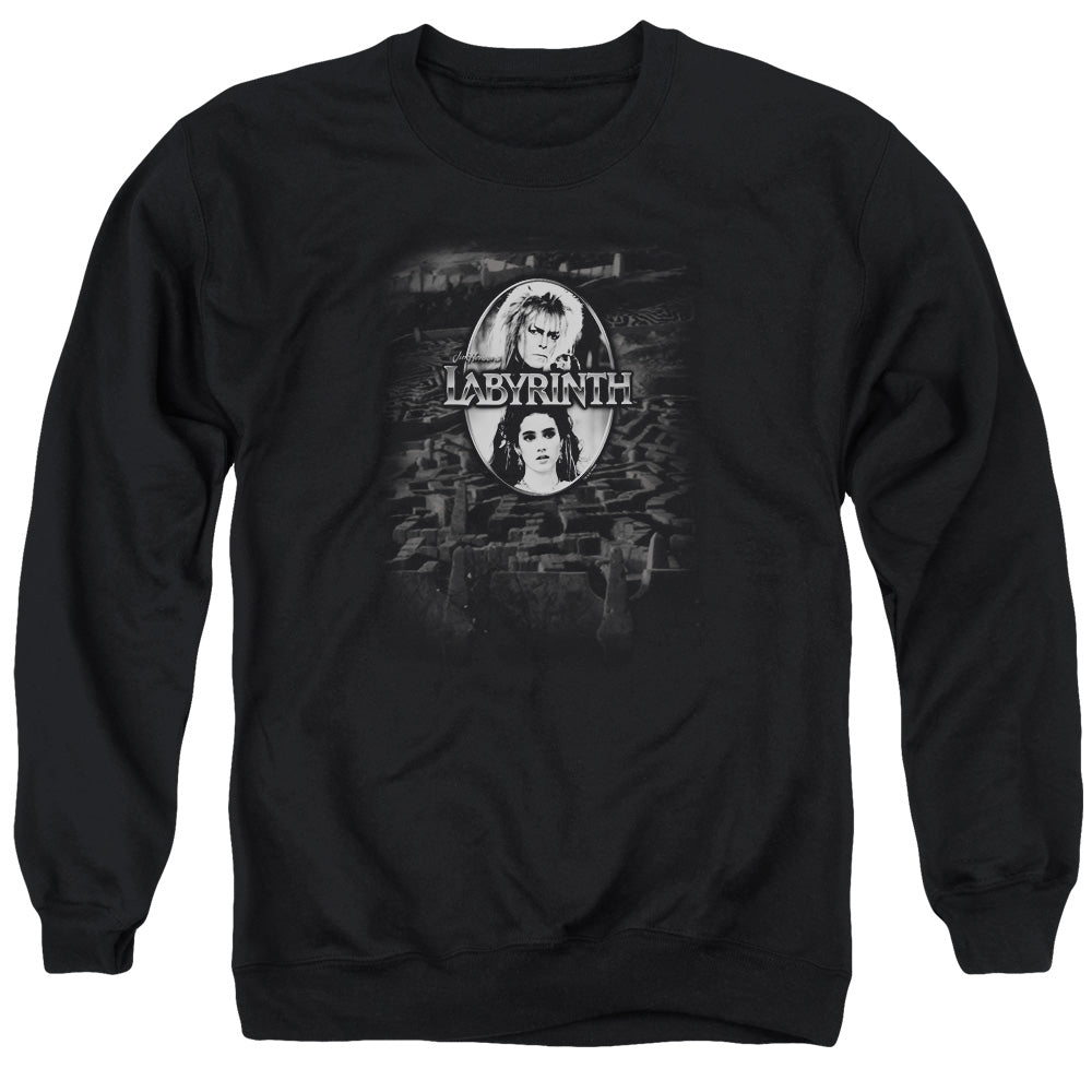 Labyrinth Maze Mens Crewneck Sweatshirt Black Officially Licensed