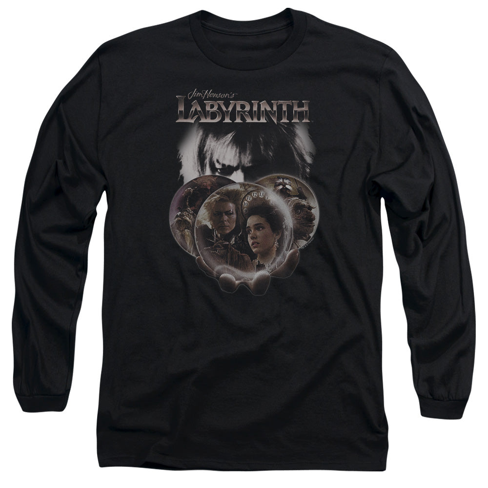 Labyrinth Globes Mens Long Sleeve Shirt Black Officially Licensed Officially Licensed