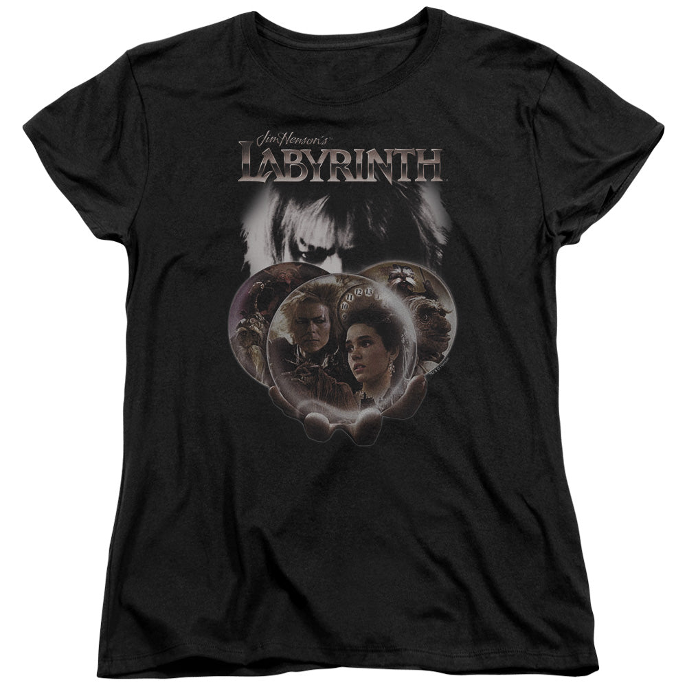 Labyrinth Globes Womens T Shirt Black Officially Licensed