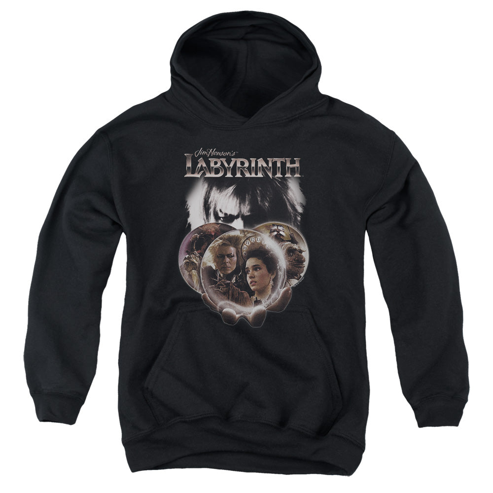 Labyrinth Globes Kids Youth Hoodie Black Officially Licensed