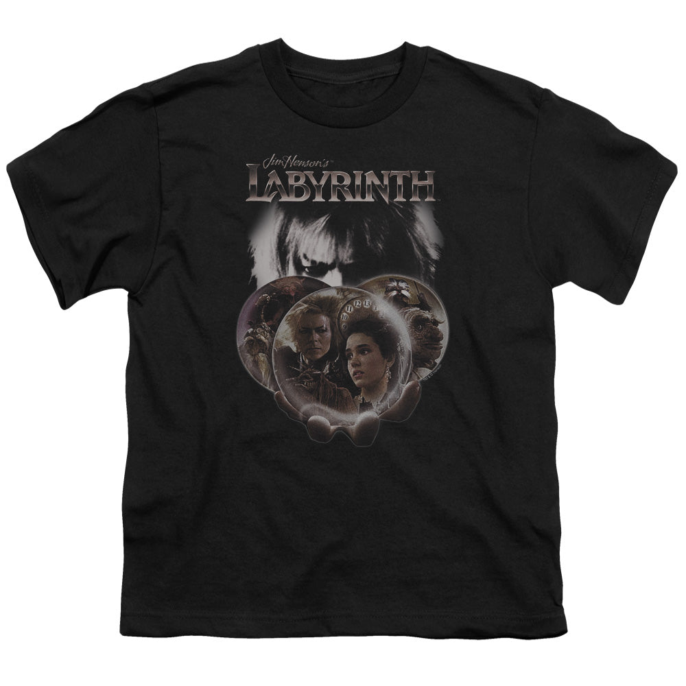 Labyrinth Globes Kids Youth T Shirt Black Officially Licensed