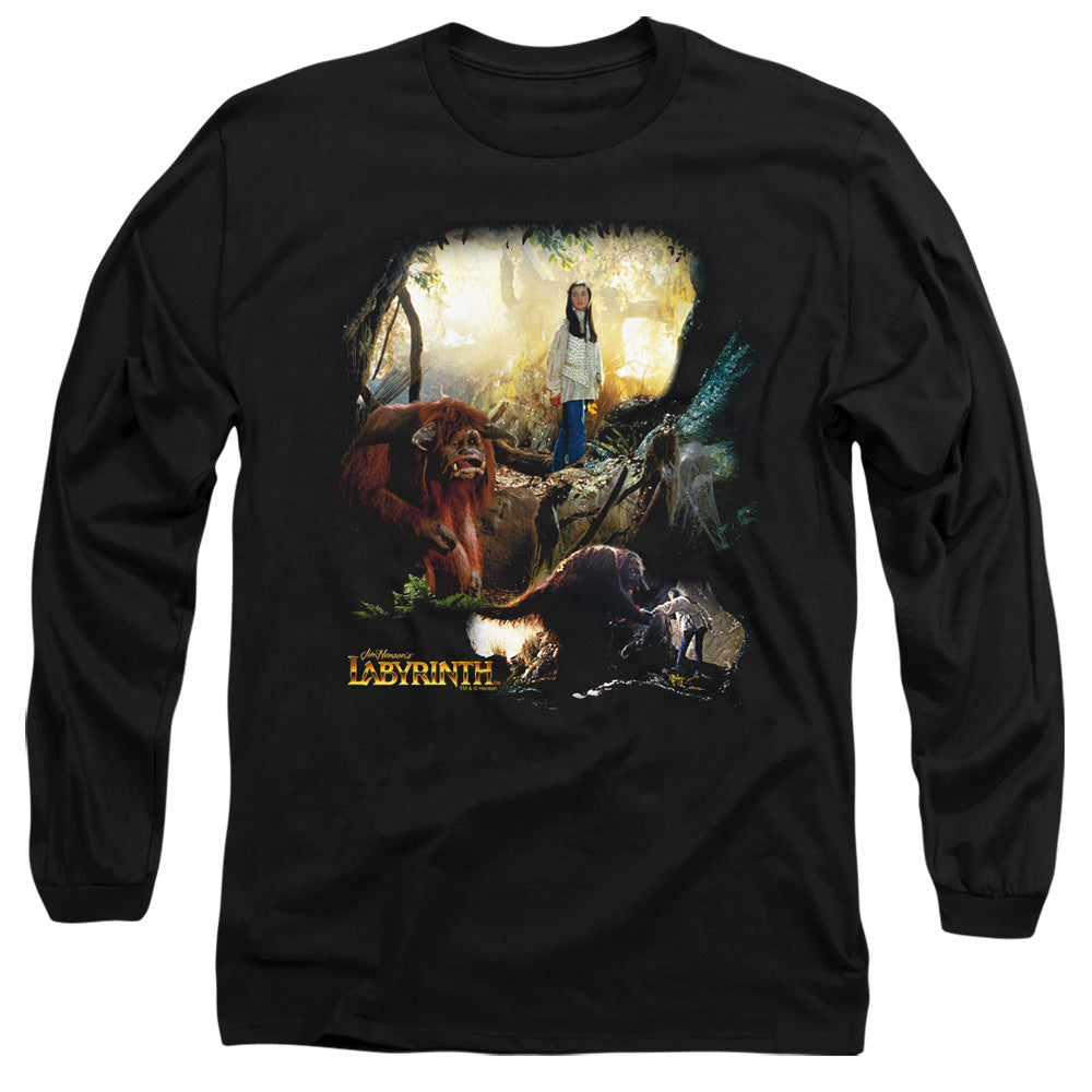 Labyrinth Sarah & Ludo Mens Long Sleeve Shirt Black Officially Licensed Officially Licensed