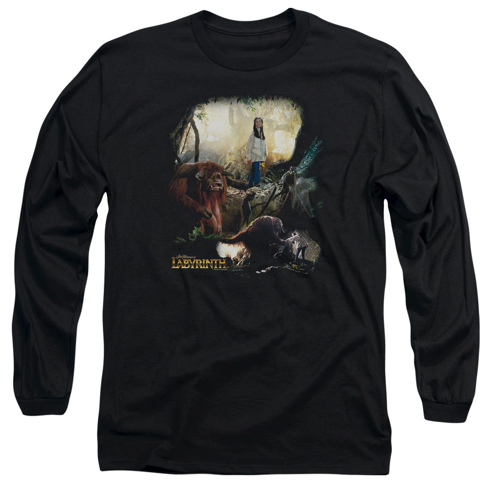 Labyrinth Sarah & Ludo Mens Long Sleeve Shirt Black Officially Licensed Officially Licensed
