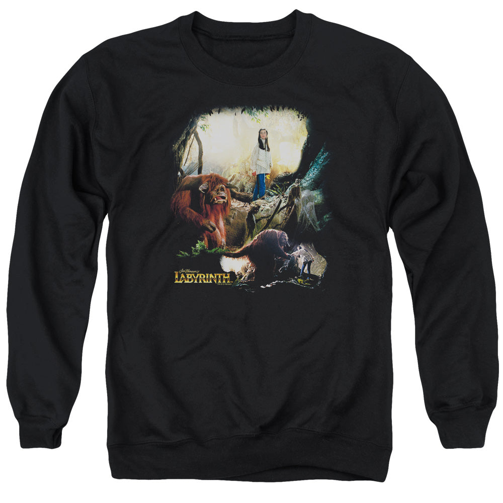 Labyrinth Sarah & Ludo Mens Crewneck Sweatshirt Black Officially Licensed