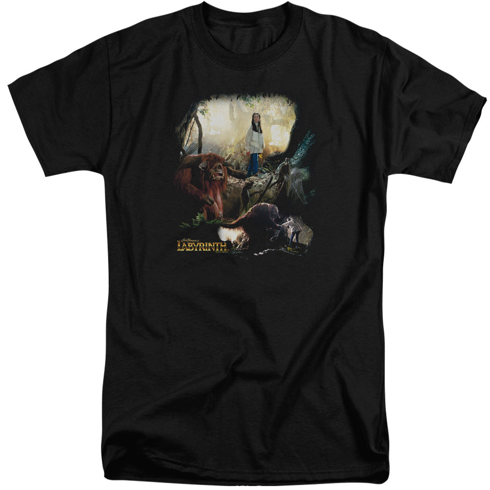 Labyrinth Sarah & Ludo Mens Tall T Shirt Black Officially Licensed