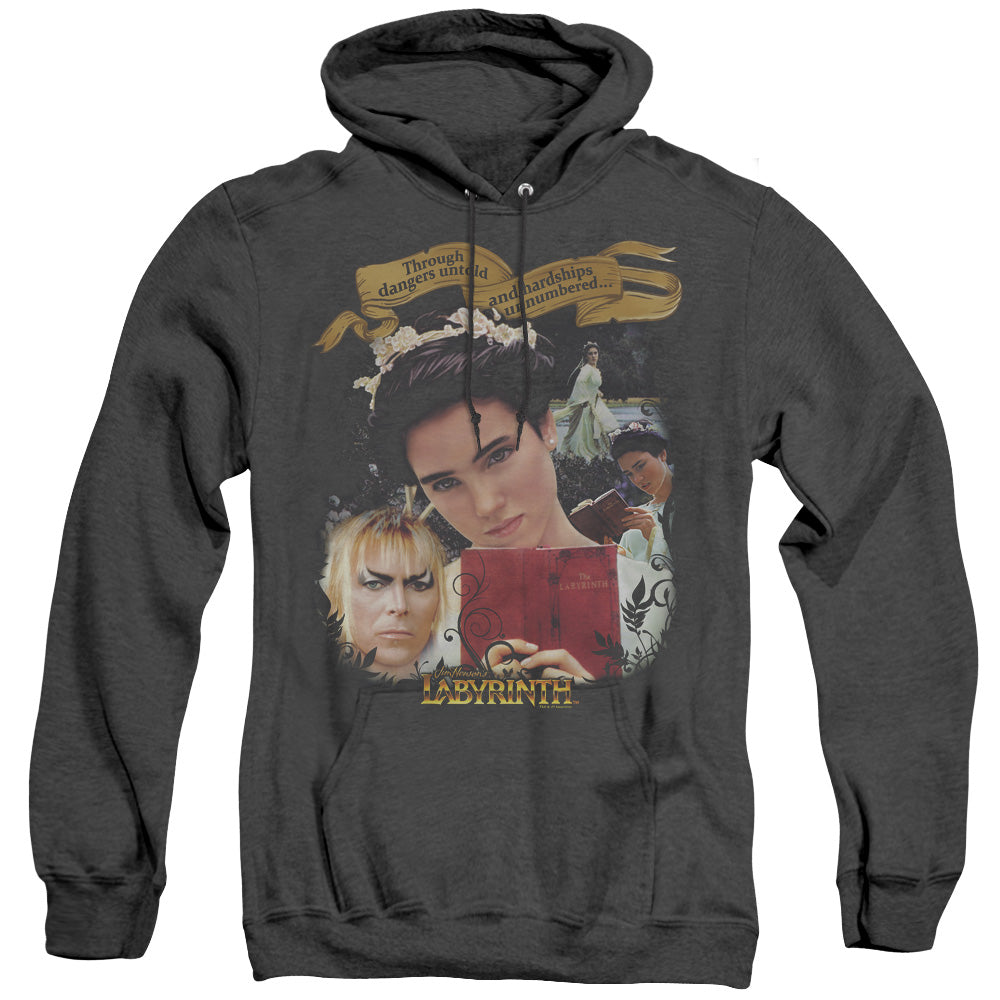 Labyrinth Dangers Untold Heather Mens Hoodie Black Officially Licensed