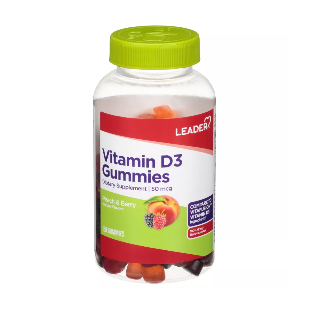 Leader Vitamin D3 Gummies 50 mcg (150 ct)