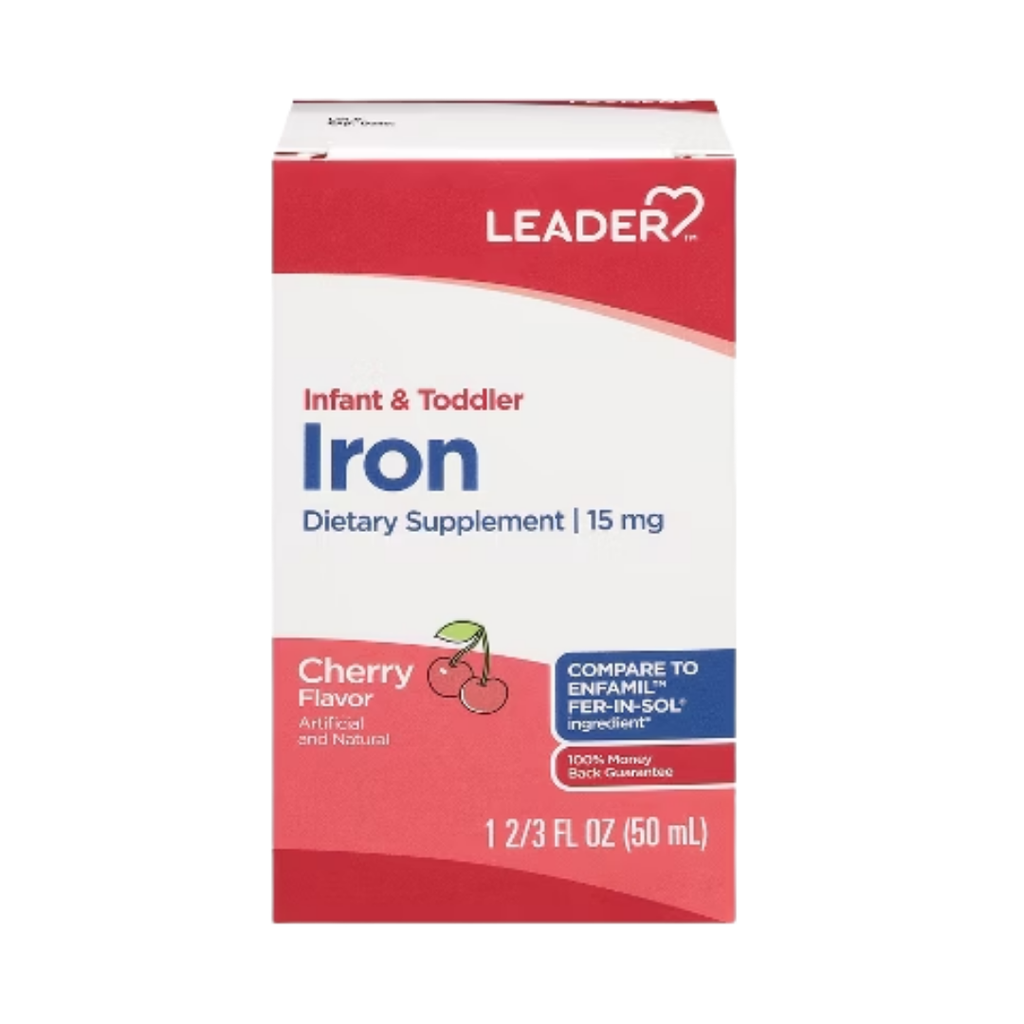 Leader Infant Cherry Liquid Iron & Vitamin A, C & D Supplement (1.67 oz)