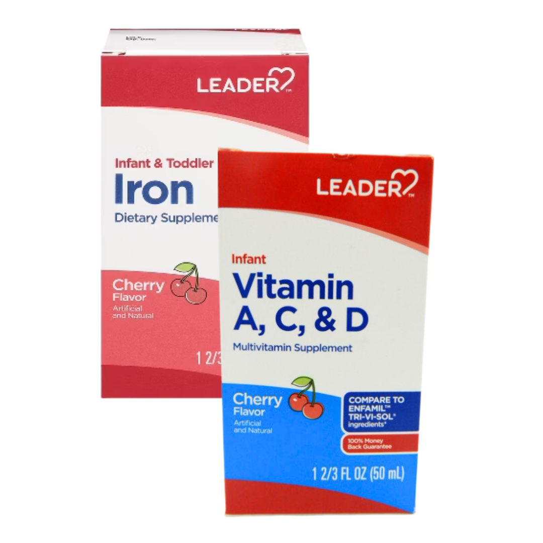 Leader Infant Cherry Liquid Iron & Vitamin A, C & D Supplement (1.67 oz)