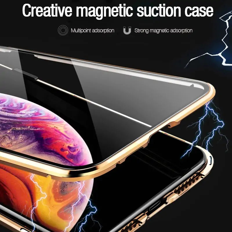 Glass Privacy Metal Phone Case iphone