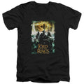 Lord Of The Rings Villain Group Mens Slim Fit V-Neck T Shirt Black Officially Licensed