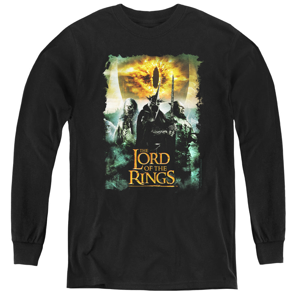 Lord Of The Rings Villain Group Long Sleeve Kids Youth T Shirt Black Officially Licensed