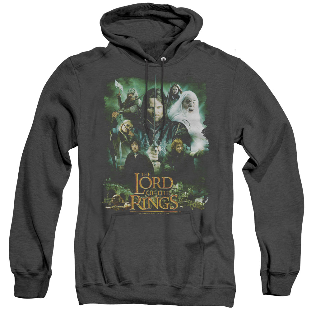 Lord Of The Rings Hero Group Heather Mens Hoodie Black Officially Licensed