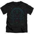 Lord Of The Rings Doors of Durin Juvenile Kids Youth T Shirt Black Officially Licensed