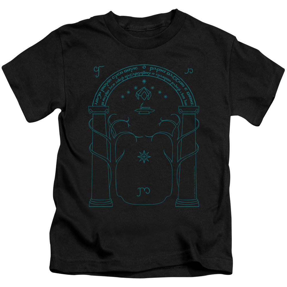 Lord Of The Rings Doors of Durin Juvenile Kids Youth T Shirt Black Officially Licensed