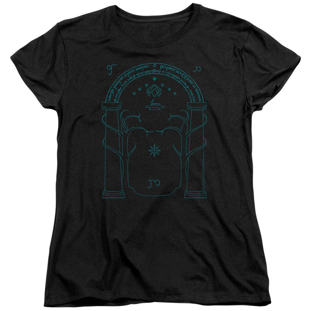Lord Of The Rings Doors of Durin Womens T Shirt Black Officially Licensed