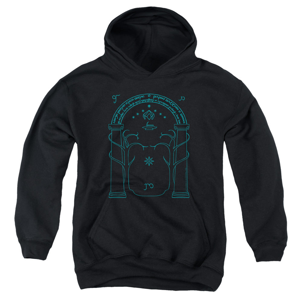 Lord Of The Rings Doors of Durin Kids Youth Hoodie Black Officially Licensed