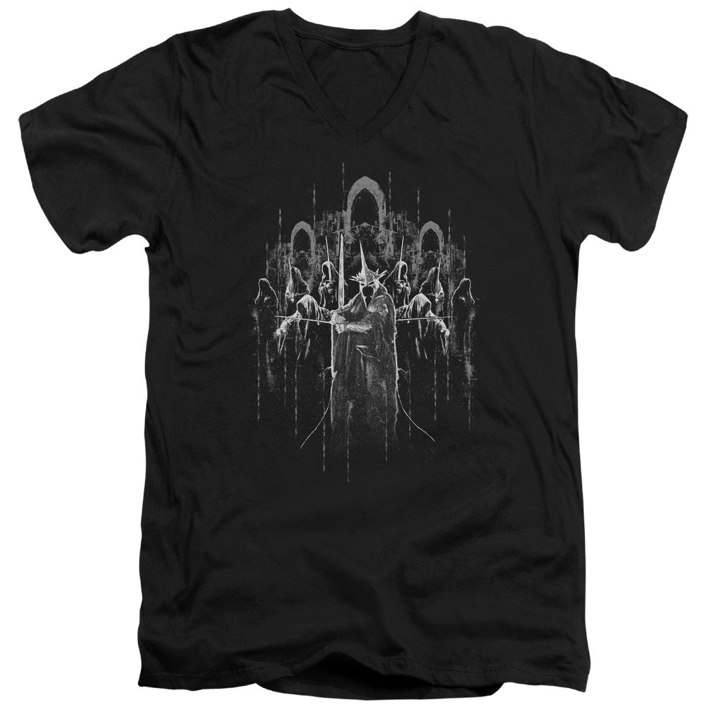 Lord Of The Rings the Nine Mens Slim Fit V-Neck T Shirt Black Officially Licensed