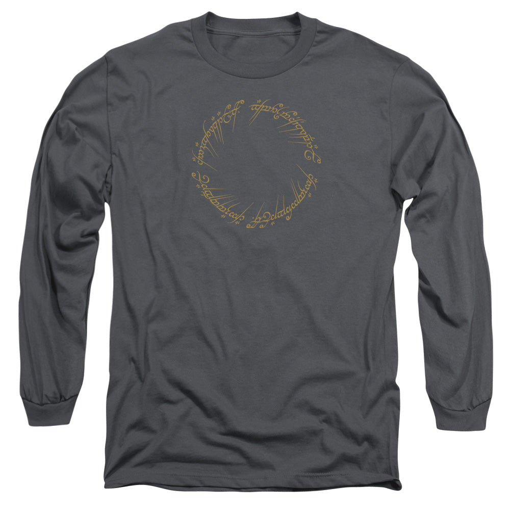 Lord Of The Rings One Ring Mens Long Sleeve Shirt Charcoal Officially Licensed Officially Licensed