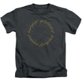 Lord Of The Rings One Ring Juvenile Kids Youth T Shirt Charcoal Officially Licensed