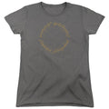 Lord Of The Rings One Ring Womens T Shirt Charcoal Officially Licensed