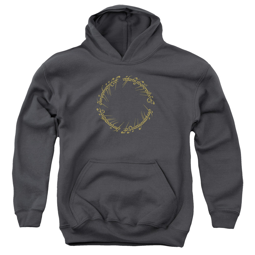 Lord Of The Rings One Ring Kids Youth Hoodie Charcoal Officially Licensed