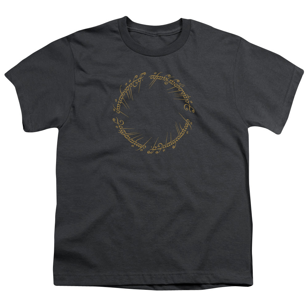 Lord Of The Rings One Ring Kids Youth T Shirt Charcoal Officially Licensed