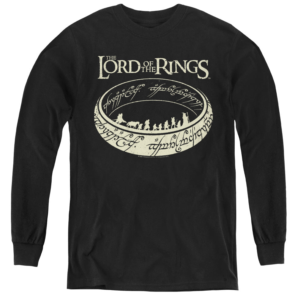 Lord Of The Rings the Journey Long Sleeve Kids Youth T Shirt Black Officially Licensed
