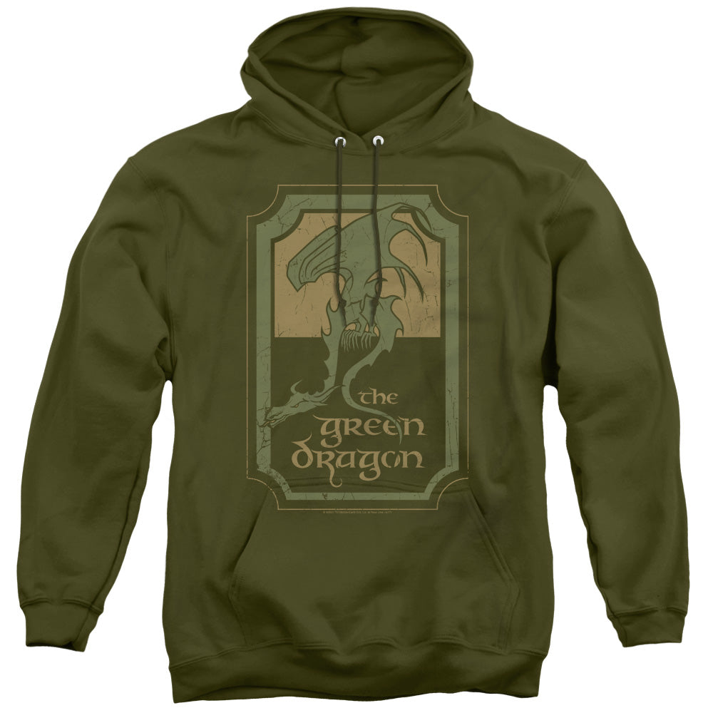 Lord Of The Ringsd Of The Rings Green Dragon Tavern Mens Hoodie Military Green Officially Licensed