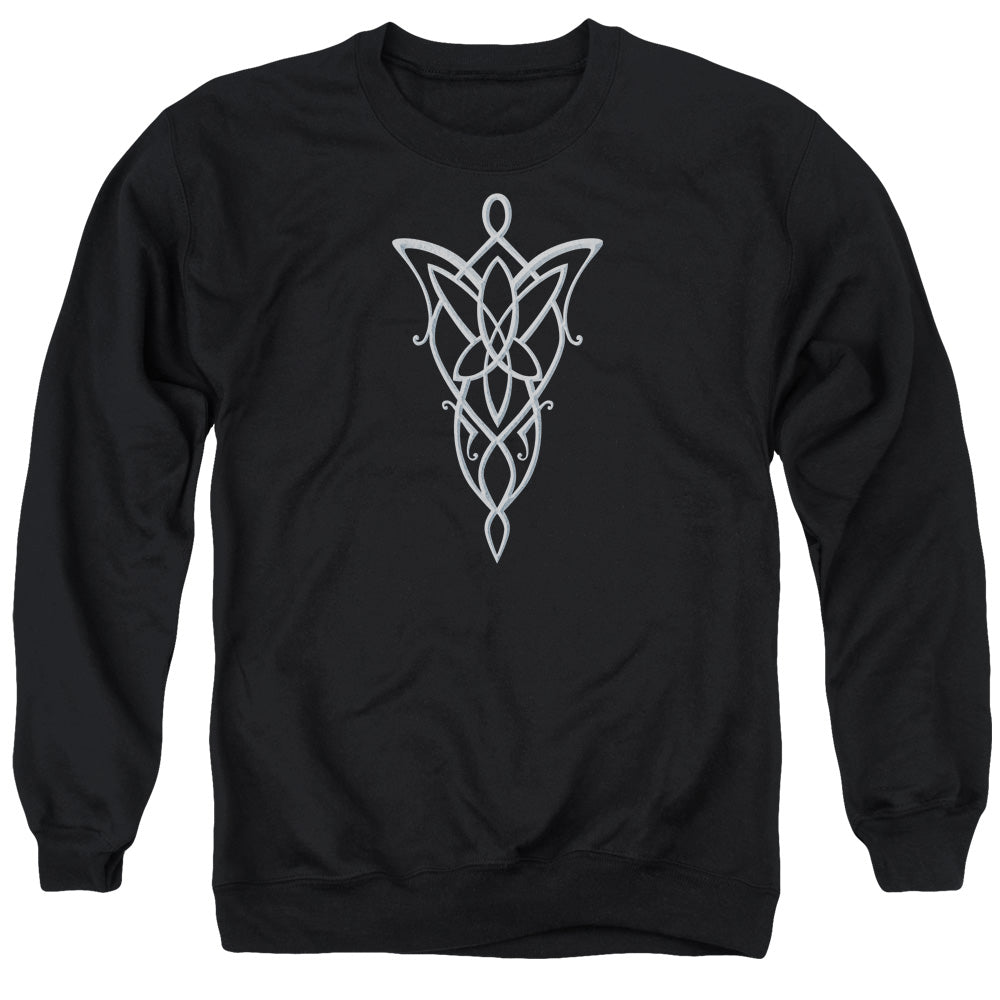 Lord Of The Rings Arwen Necklace Mens Crewneck Sweatshirt Black Officially Licensed