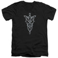 Lord Of The Rings Arwen Necklace Mens Slim Fit V-Neck T Shirt Black Officially Licensed