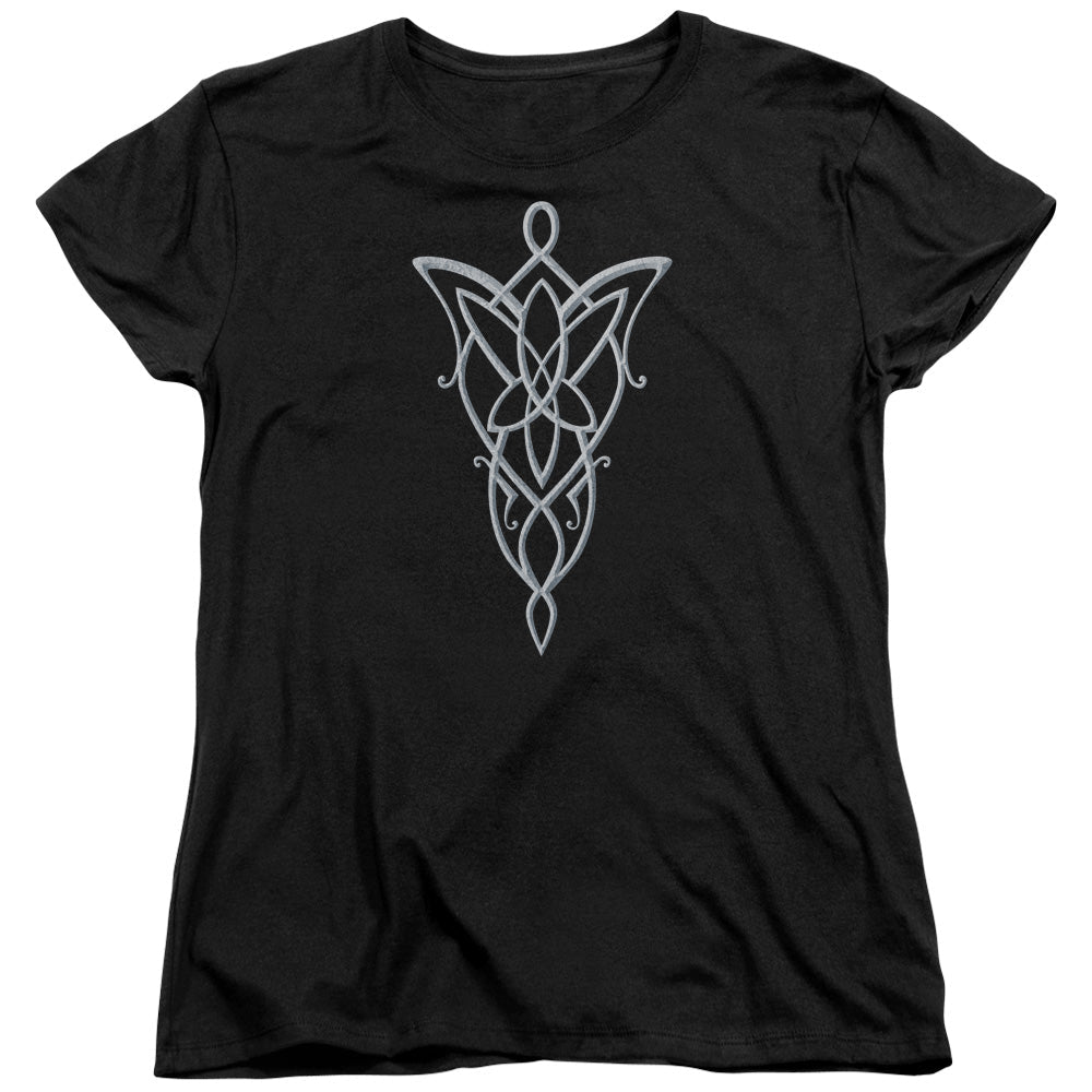 Lord Of The Rings Arwen Necklace Womens T Shirt Black Officially Licensed