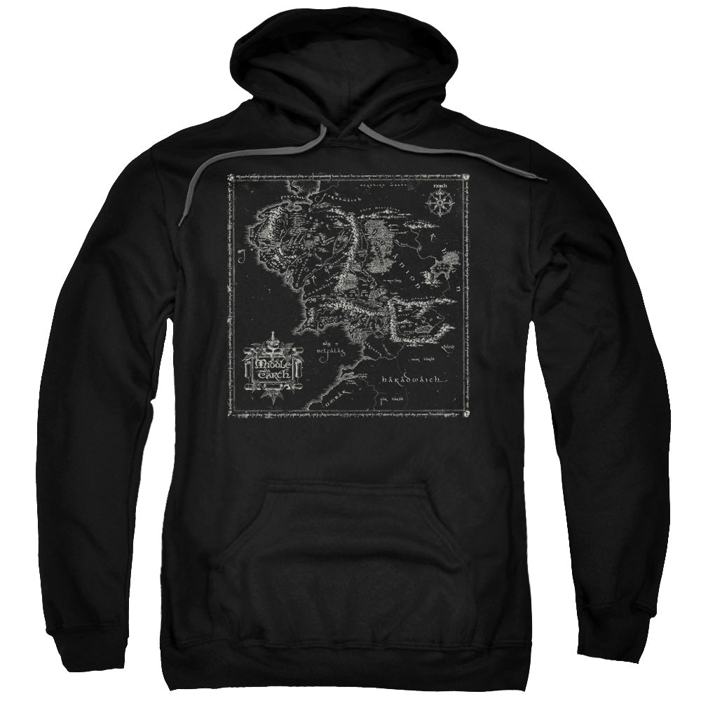 Lord Of The Ringsd Of The Rings Map Of Me Mens Hoodie Black Officially Licensed
