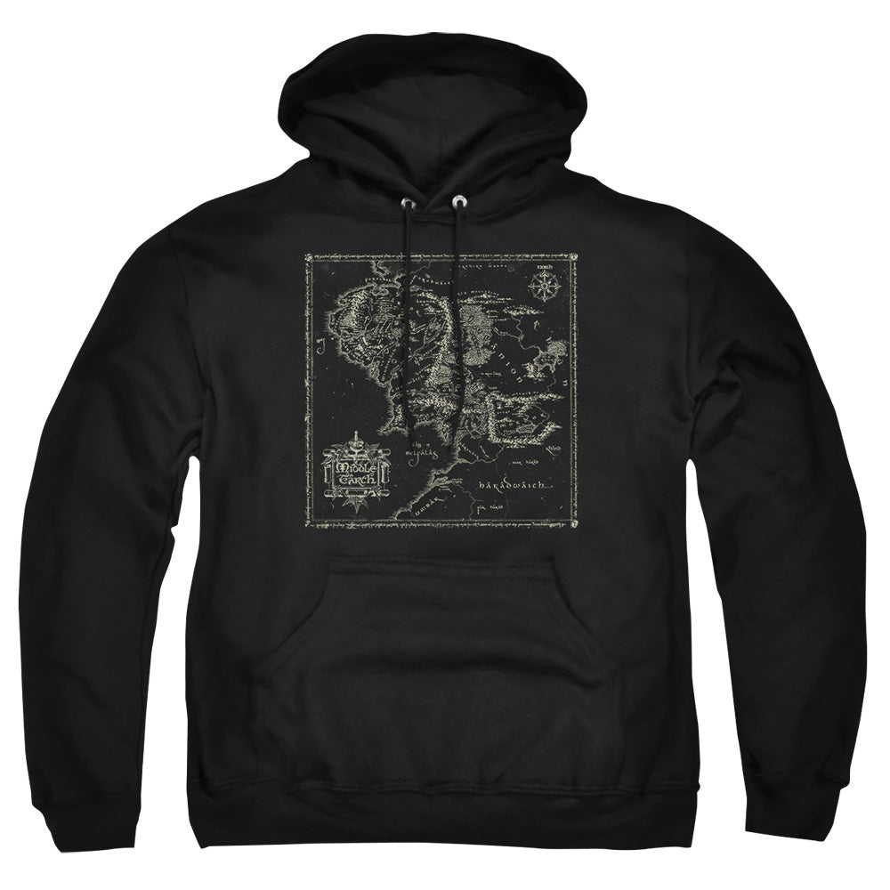 Lord Of The Ringsd Of The Rings Map Of Me Mens Hoodie Black Officially Licensed