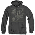 Lord Of The Rings Map Of Me Heather Mens Hoodie Black Officially Licensed