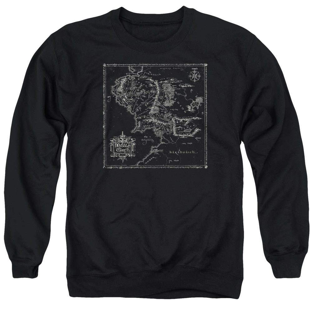 Lord Of The Rings Map Of Me Mens Crewneck Sweatshirt Black Officially Licensed