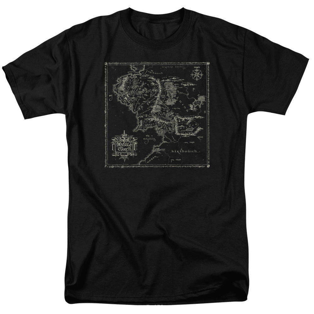Lord Of The Rings Map Of Me Mens T Shirt Black Officially Licensed