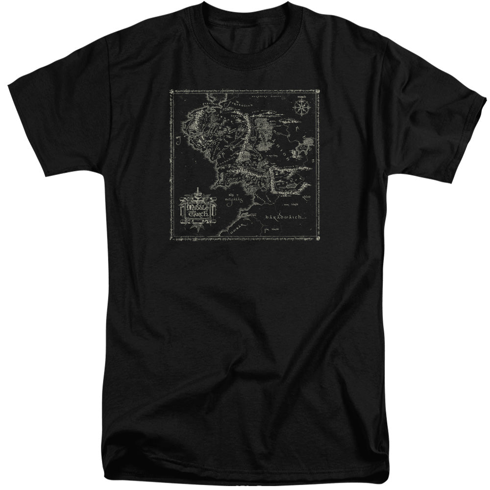 Lord Of The Rings Map Of Me Mens Tall T Shirt Black Officially Licensed