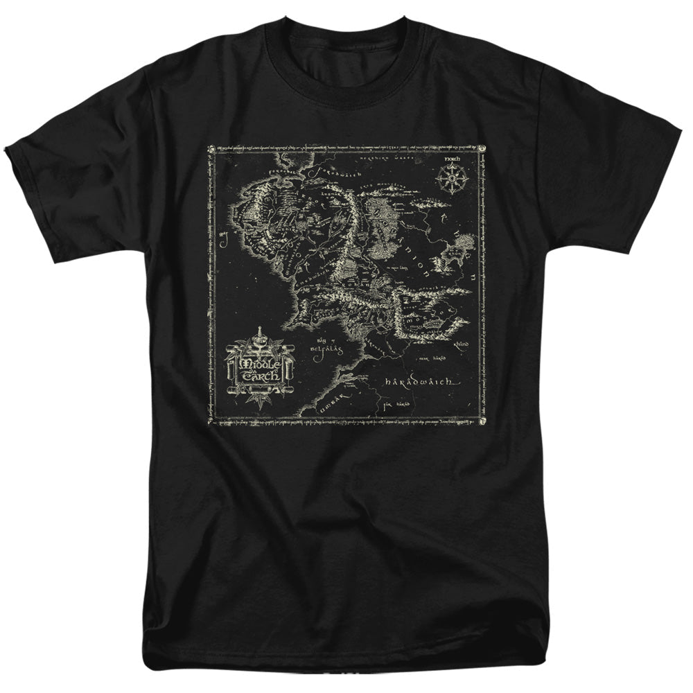 Lord Of The Rings Map Of Me Mens T Shirt Black Officially Licensed