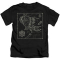 Lord Of The Rings Map of Me Juvenile Kids Youth T Shirt Black Officially Licensed