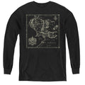 Lord Of The Rings Map of Me Long Sleeve Kids Youth T Shirt Black Officially Licensed